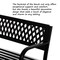 Gardenised Outdoor Steel 47 Park Bench for Yard, Patio, Garden and Deck, Black Weather Resistant Porch Bench, Park Seating